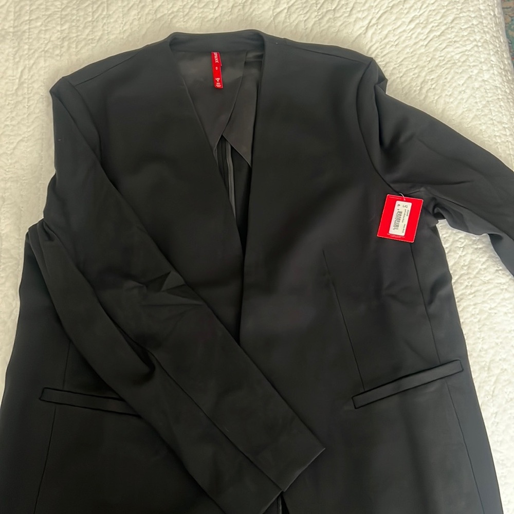 Brand New with Tags Spanx perfect collarless blazer size large classic black